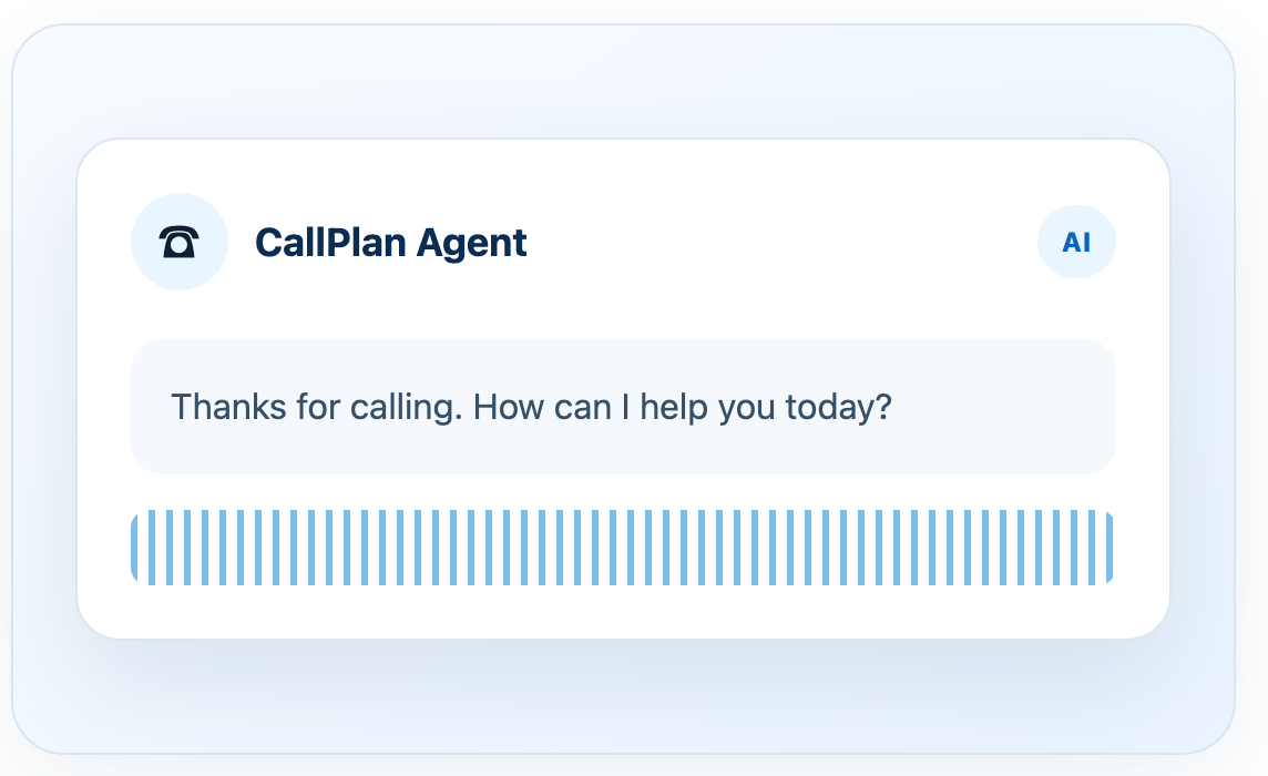 CallPlan agent shown on a computer and phone