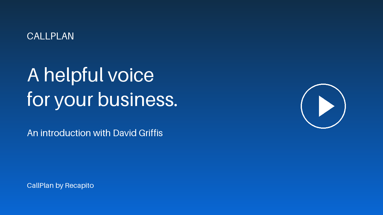 CallPlan introduction with David Griffis